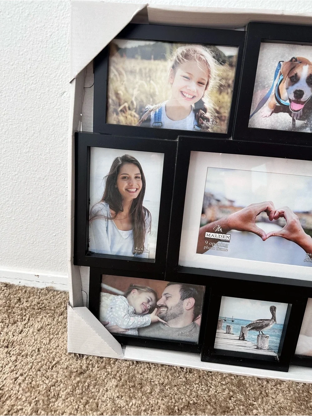 Malden Black Multi-Opening Photo Frame Collage Wall Display